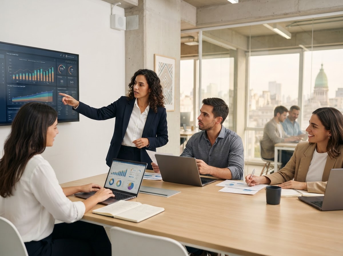 Fuerza Argentina Digital — equipo de análisis financiero trabajando sobre modelos de datos